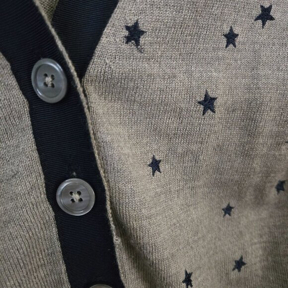 J. Crew Harlow Star Embroidered Merino Wool V Neck Cardigan Sweater Size XS - Picture 6 of 8